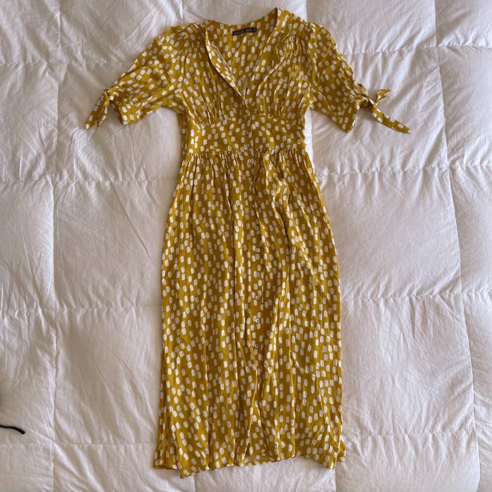 Mister Zimi Saskia Dress In Chartreuse sz 10 - Picture 3 of 8